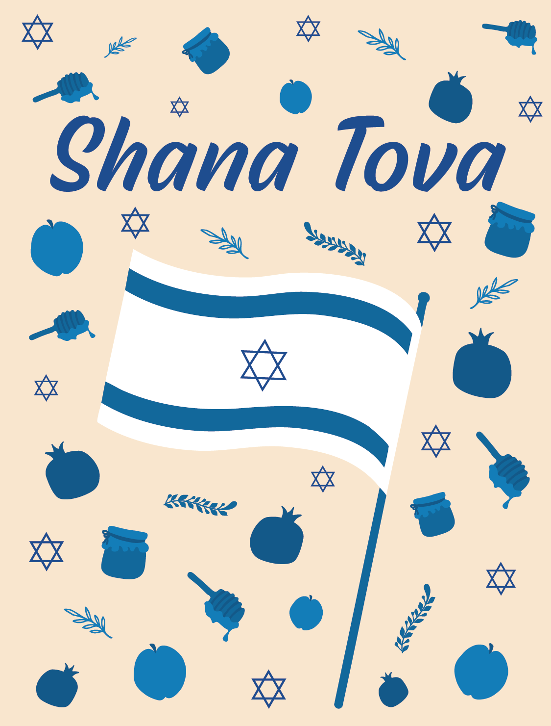 Shana Tova Israel Flag eng pre